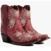 Corral Women's Flowered Embroidery Ankle Western Booties - Snip Toe -Best Cowboy Boot Store 2000371810 920 P1