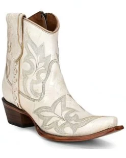Corral Women's Pearl Embroidered Western Booties - Snip Toe