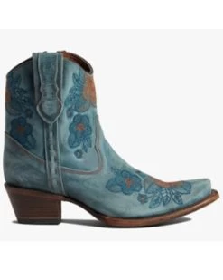Corral Women's Flower Embroidered Ankle Western Booties - Snip Toe -Best Cowboy Boot Store 2000371822 400 P2