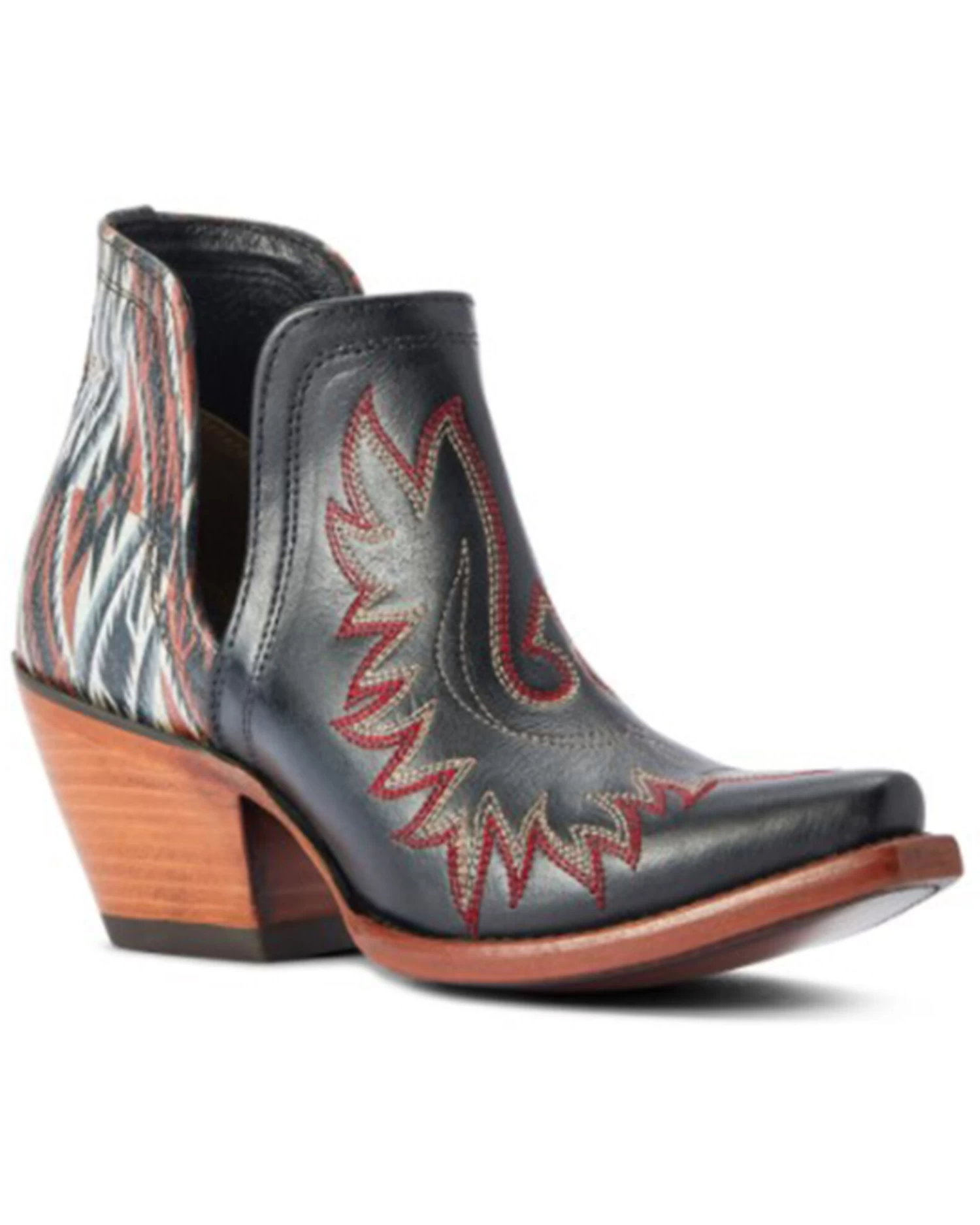 Ariat Women's Dixon Chimayo Cash Roja New Mexico Print Western Booties - Snip Toe 3 Ariat Women's Dixon Chimayo Cash Roja New Mexico Print Western Booties - Snip Toe
