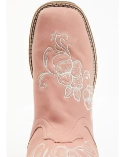 Shyanne Girls' Little Lasy Floral Embroidered Leather Western Boots - Broad Square Toe -Best Cowboy Boot Store 2000374455 650 P6