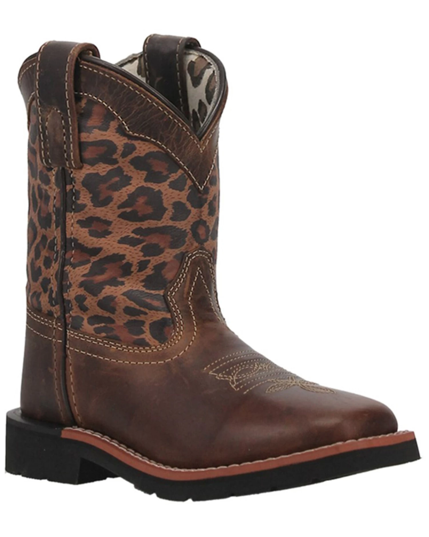 Dan Post Toddler Girls' Leopard Print Western Boots - Broad Square Toe 3 Dan Post Toddler Girls' Leopard Print Western Boots - Broad Square Toe