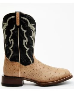 Dan Post Men's Hand Ostrich Quill Western Boots - Broad Square Toe -Best Cowboy Boot Store 2000381788 100 P2