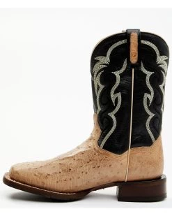 Dan Post Men's Hand Ostrich Quill Western Boots - Broad Square Toe -Best Cowboy Boot Store 2000381788 100 P3