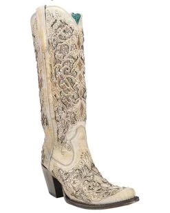 Corral Women's Inlay Western Boots - Snip Toe
