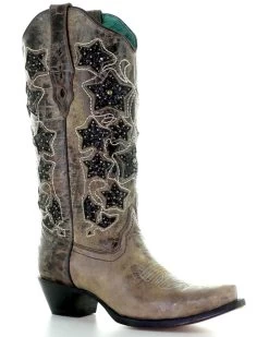 Corral Women's Glitter Star Western Boots - Snip Toe