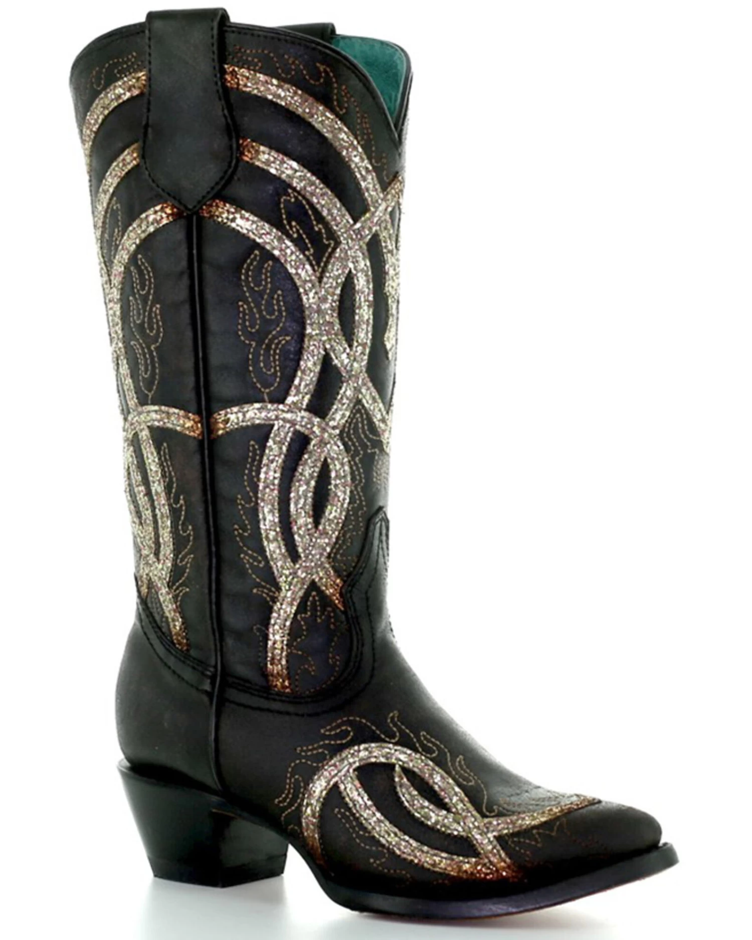 Corral Women's Glitter Overlay Western Boots - Pointed Toe 3 Corral Women's Glitter Overlay Western Boots - Pointed Toe