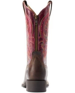 Ariat Women's Round Up Back Zip Western Performance Boots - Broad Square Toe -Best Cowboy Boot Store 2000384090 200 P3
