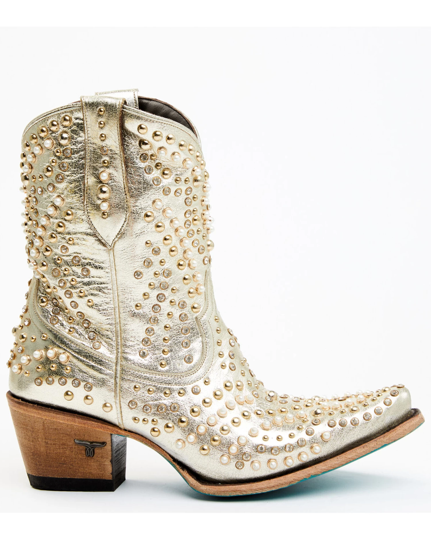Boot Barn X Lane Women's Exclusive Dolly Metallic Leather Western Bridal Booties - Snip Toe 4 Boot Barn X Lane Women's Exclusive Dolly Metallic Leather Western Bridal Booties - Snip Toe - Image 2