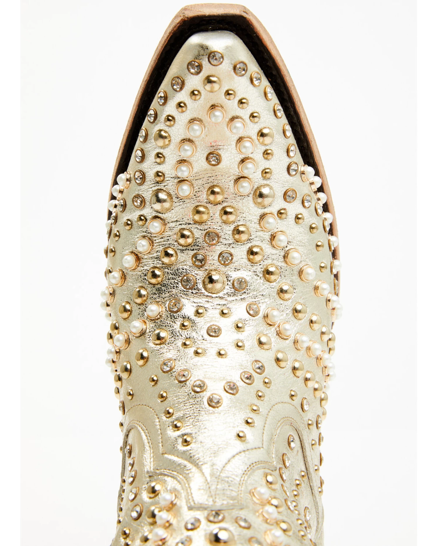 Boot Barn X Lane Women's Exclusive Dolly Metallic Leather Western Bridal Booties - Snip Toe 8 Boot Barn X Lane Women's Exclusive Dolly Metallic Leather Western Bridal Booties - Snip Toe - Image 6