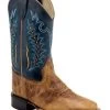 Old West Boys' Cactus Western Boots - Broad Square Toe